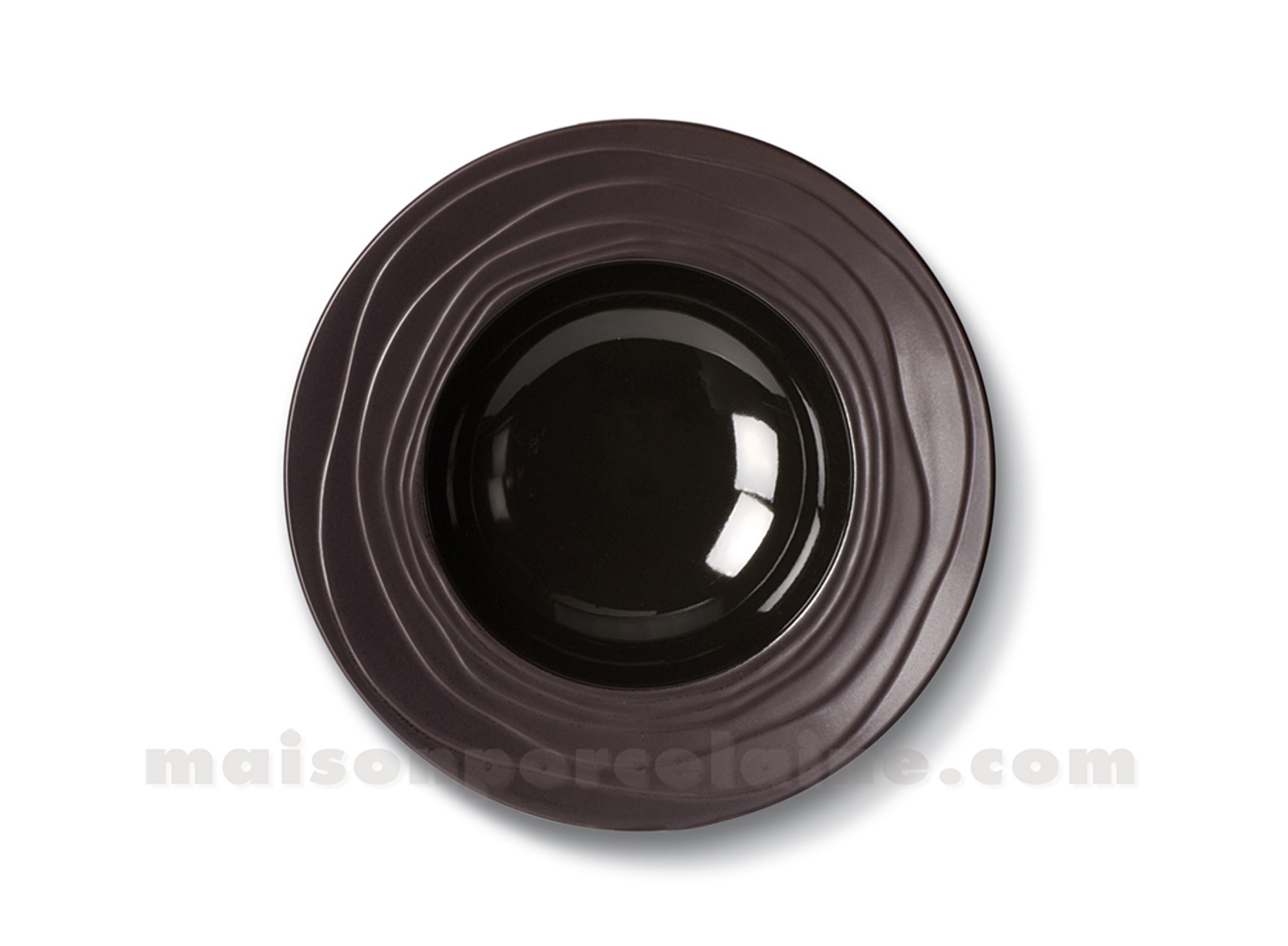 Assiettes creuses noires porcelaine Yoko Art de la table