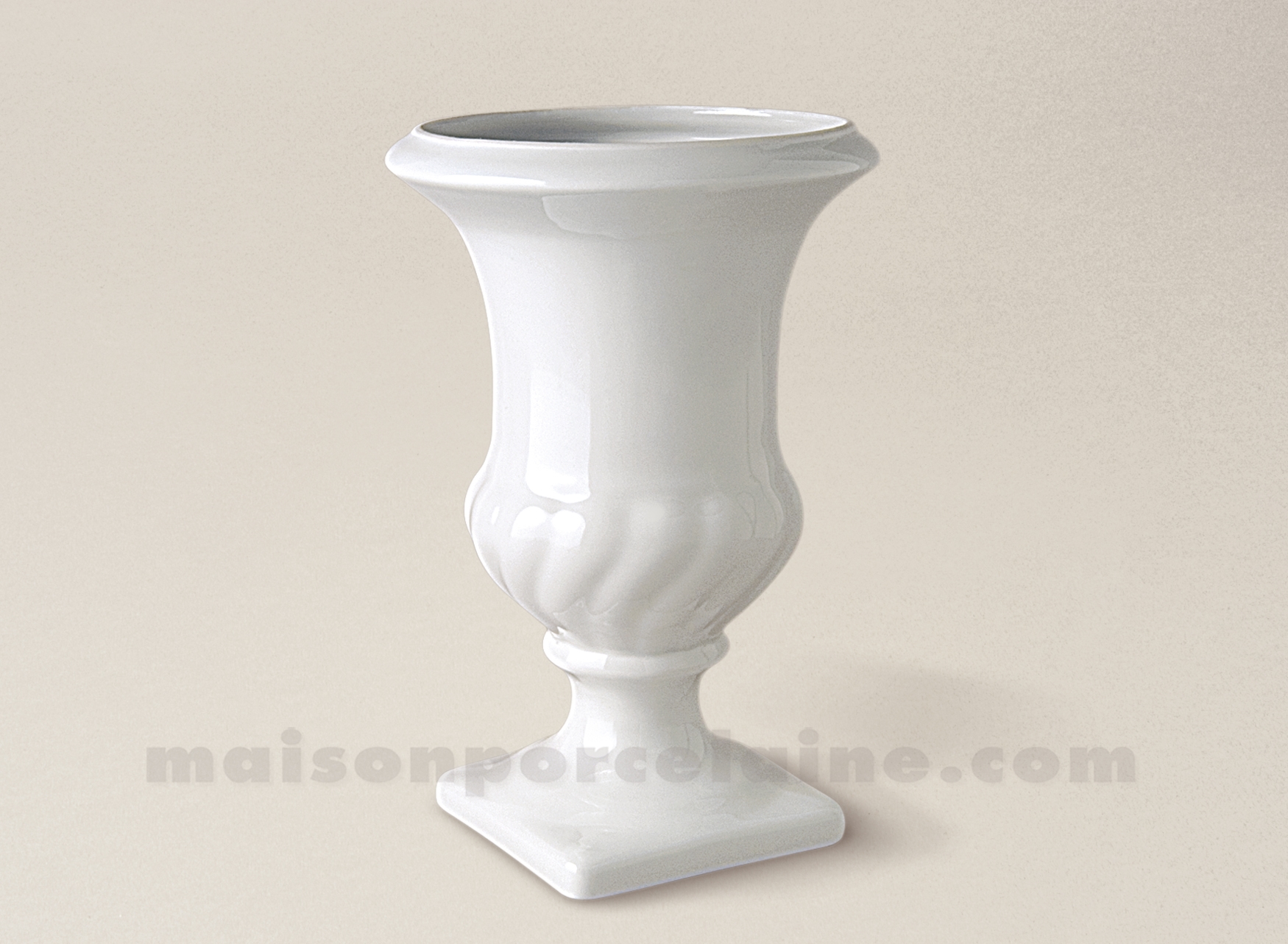 VASE LIMOGES PORCELAINE BLANCHE MEDICIS N°1 H23 Maison de la Porcelaine