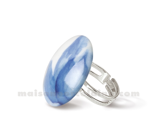 RING IRIS BLEU ROUND D 3CM