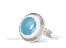 RING SMART TURQUOISE AND PLATINIUM ROUND DIAMETRE 2.2CM