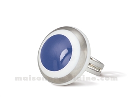 RING SMART BLUE AND PLATINIUM ROUND DIAMETRE 2.2CM