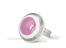 RING SMART PINK AND PLATINIUM ROUND DIAMETRE 2.2CM