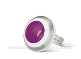 BAGUE SMART VIOLET ET PLATINE ROND DIAMETRE 2.2CM