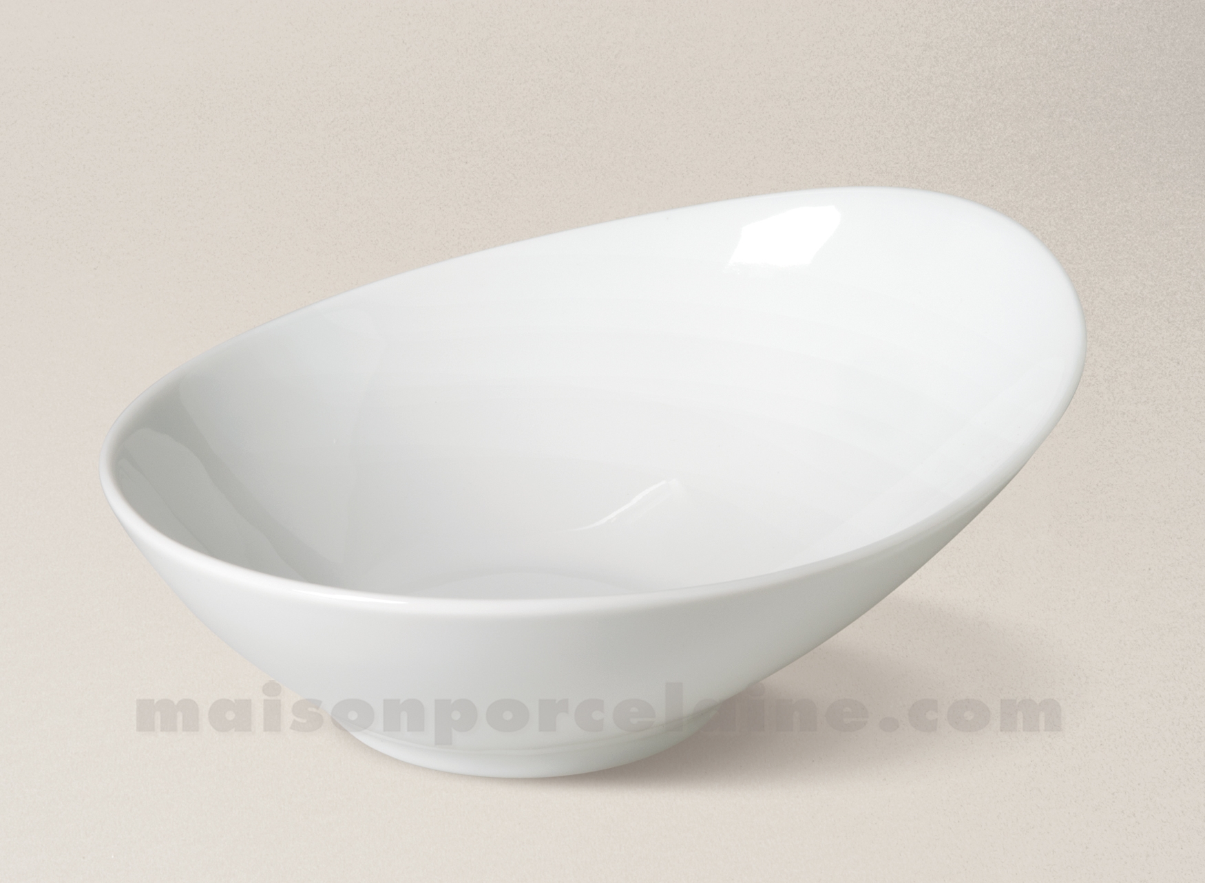 ASSIETTE CREUSE CALOTTE PORCELAINE BLANCHE ISLAND 20X16.5X7.5 - Maison de  la Porcelaine