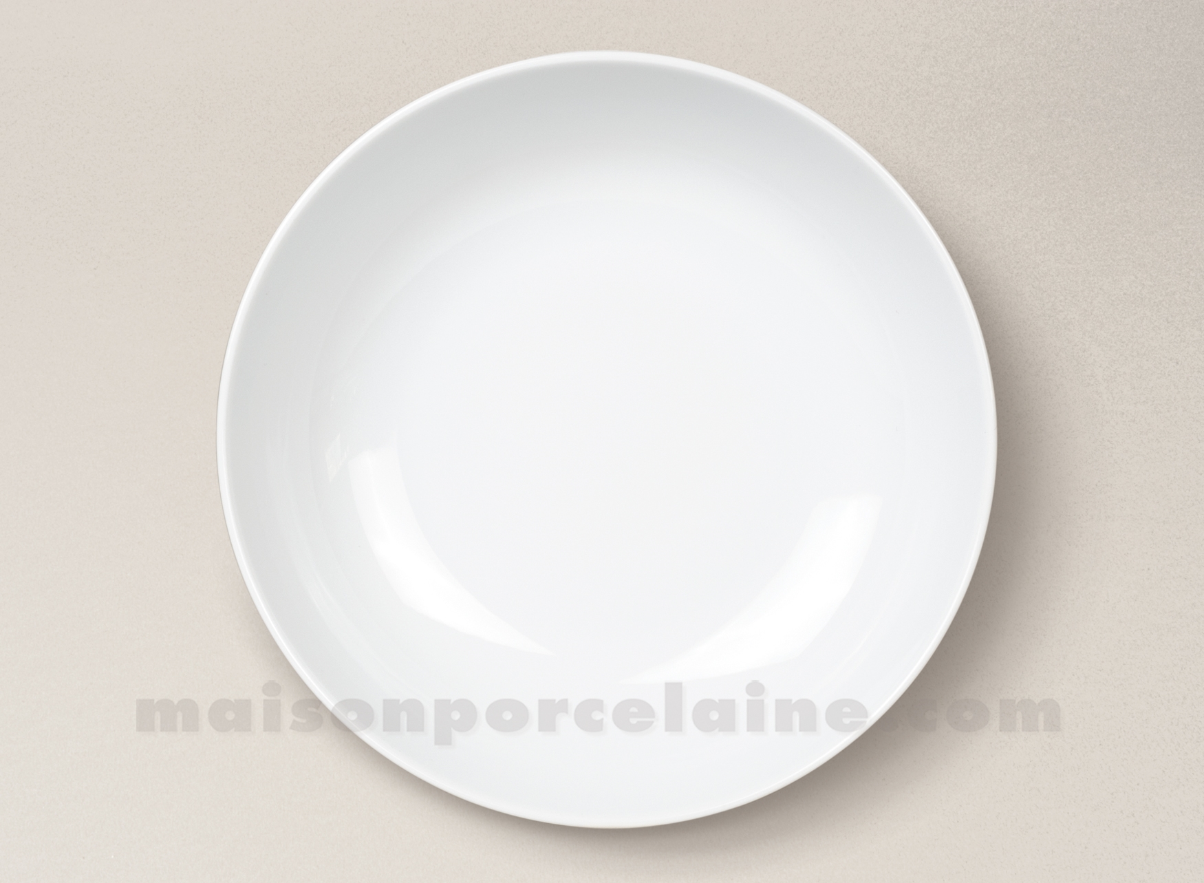 ASSIETTE CREUSE PORCELAINE BLANCHE ARTOIS 20X4.5CM - Maison de la