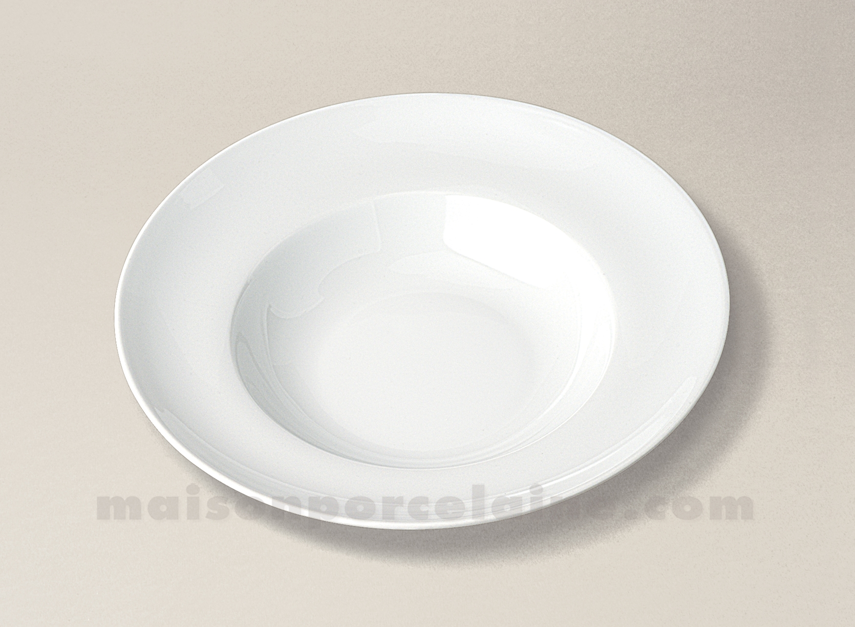 ASSIETTE PLATE PORCELAINE BLANCHE ZEN D27 - Maison de la Porcelaine