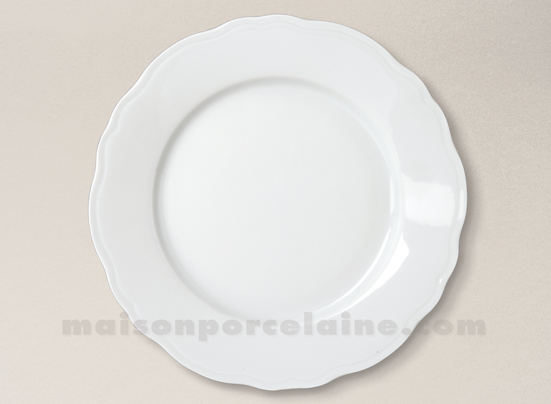 ASSIETTE PLATE LIMOGES PORCELAINE BLANCHE COLBERT D265 Maison de la