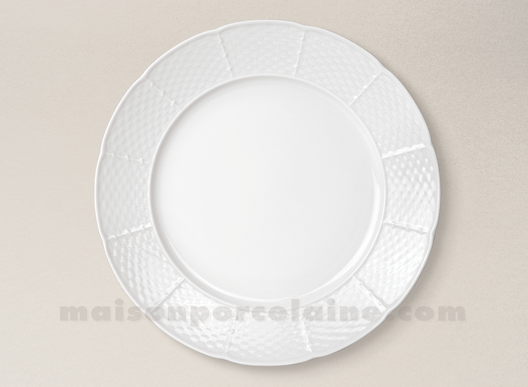 Assiette plate en porcelaine - Grand modèle - Blanche et noire