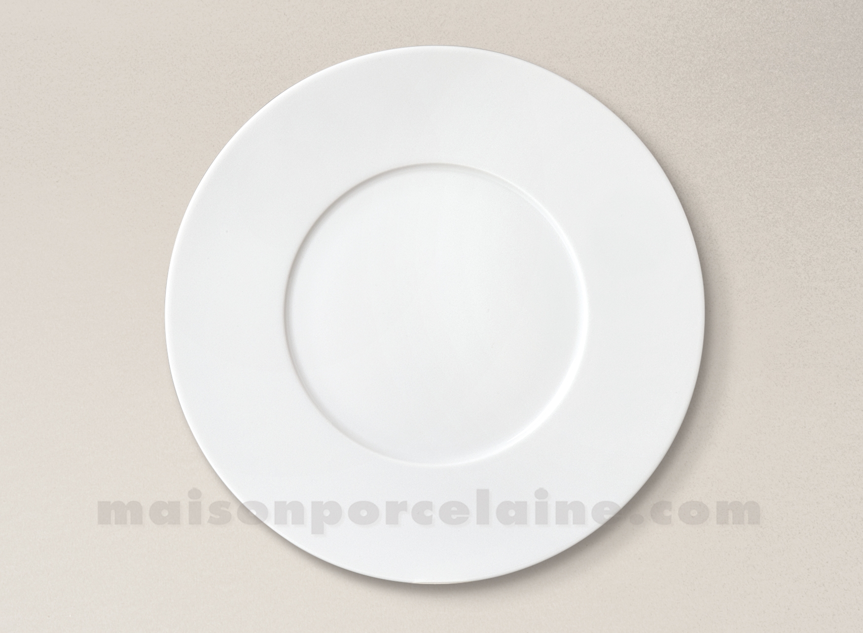 ASSIETTE PLATE PORCELAINE BLANCHE ZEN D27 - Maison de la Porcelaine