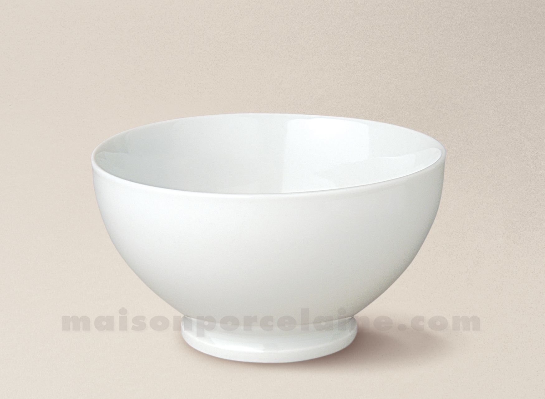 BOL PIED COTES PORCELAINE BLANCHE SOLOGNE D13 40CL - Maison de la Porcelaine