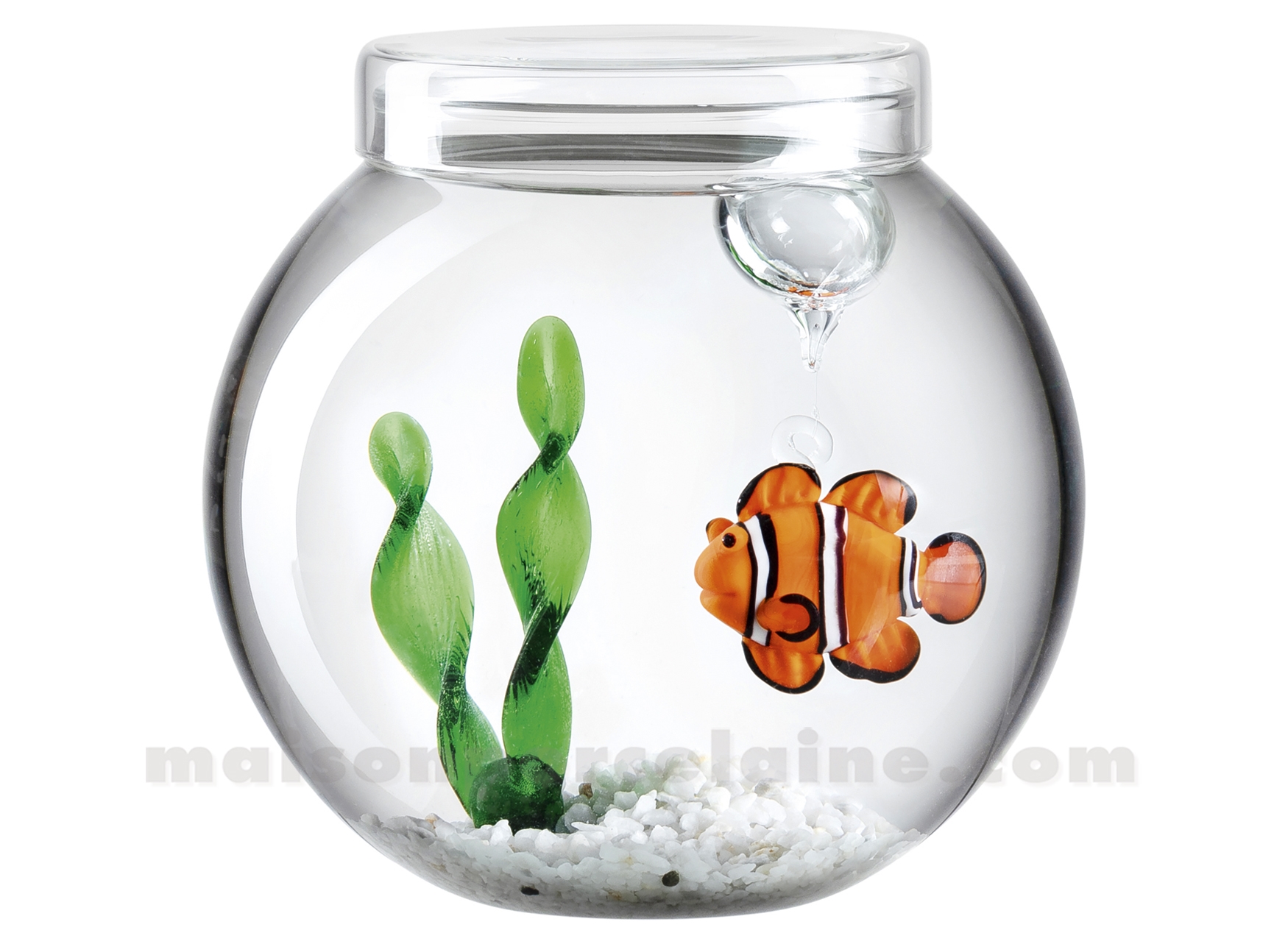 Bocal à Poissons En Verre Transparent Avec Support En Bois - Mini Aquarium Pour Betta, Décoration Bureau Maison
