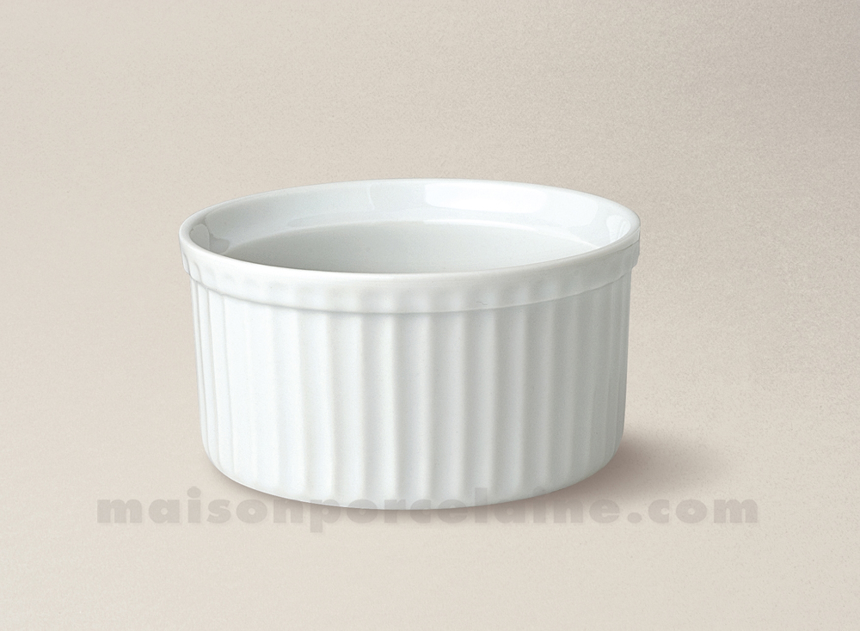 MOULE SOUFFLE PORCELAINE BLANCHE IND BAS 3 TOQUES 12X6 26CL