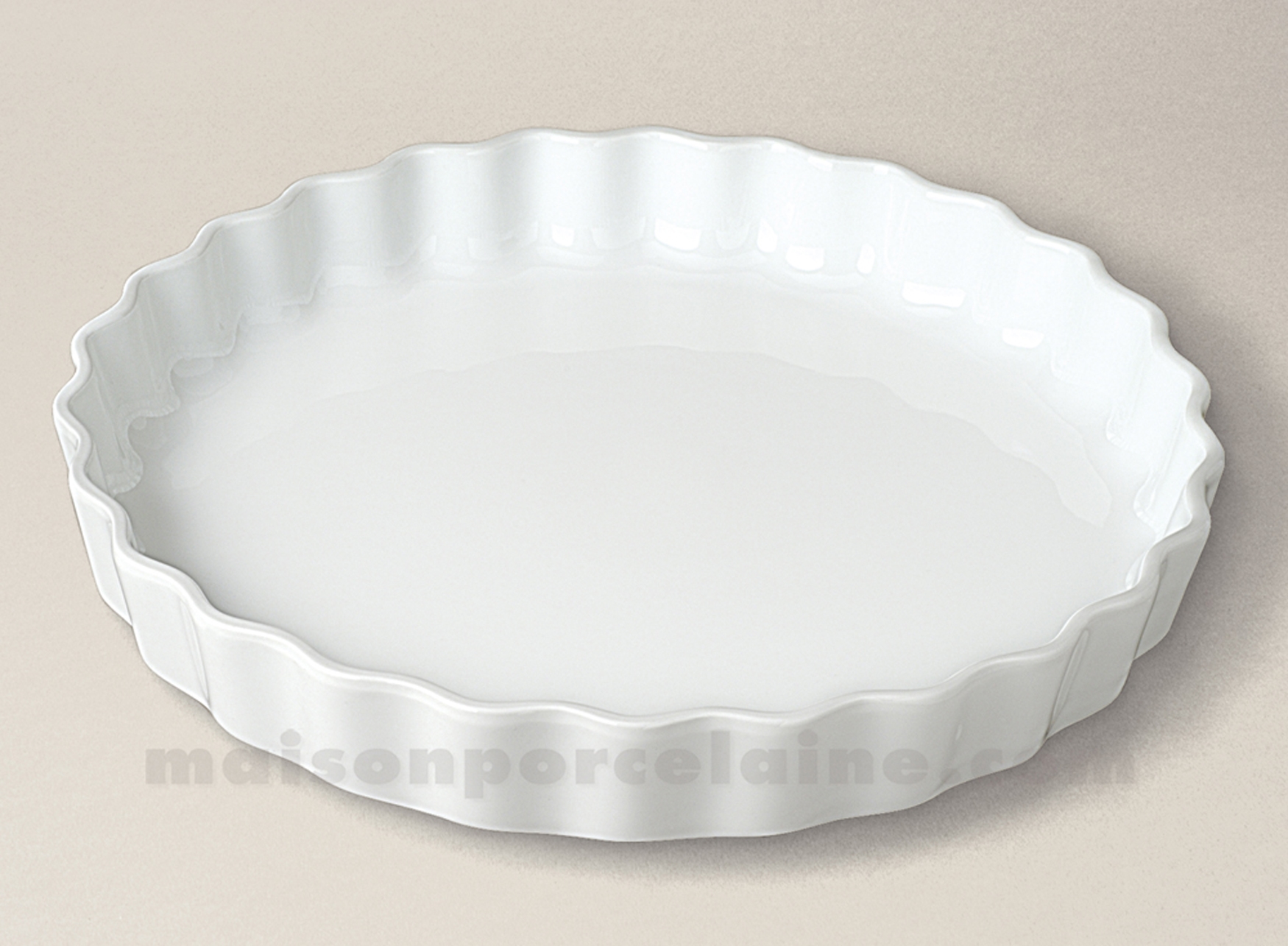 JILLE, plat à tarte, céramique, blanc, 30cm