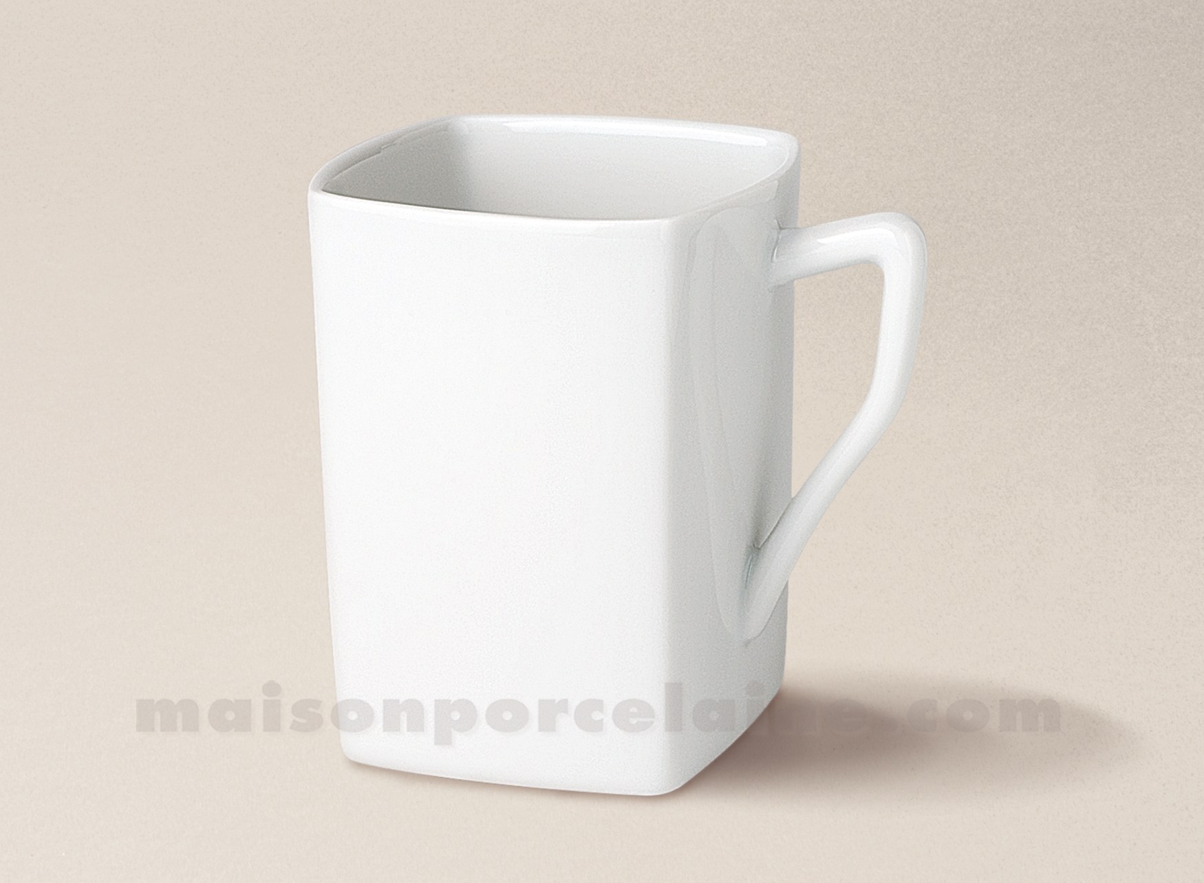 MUG PORCELAINE BLANCHE LIMOGES CARRE 26CL Maison De La Porcelaine MUG PORCELAINE BLANCHE LIMOGES CARRE 26CL Maison De La Porcelaine