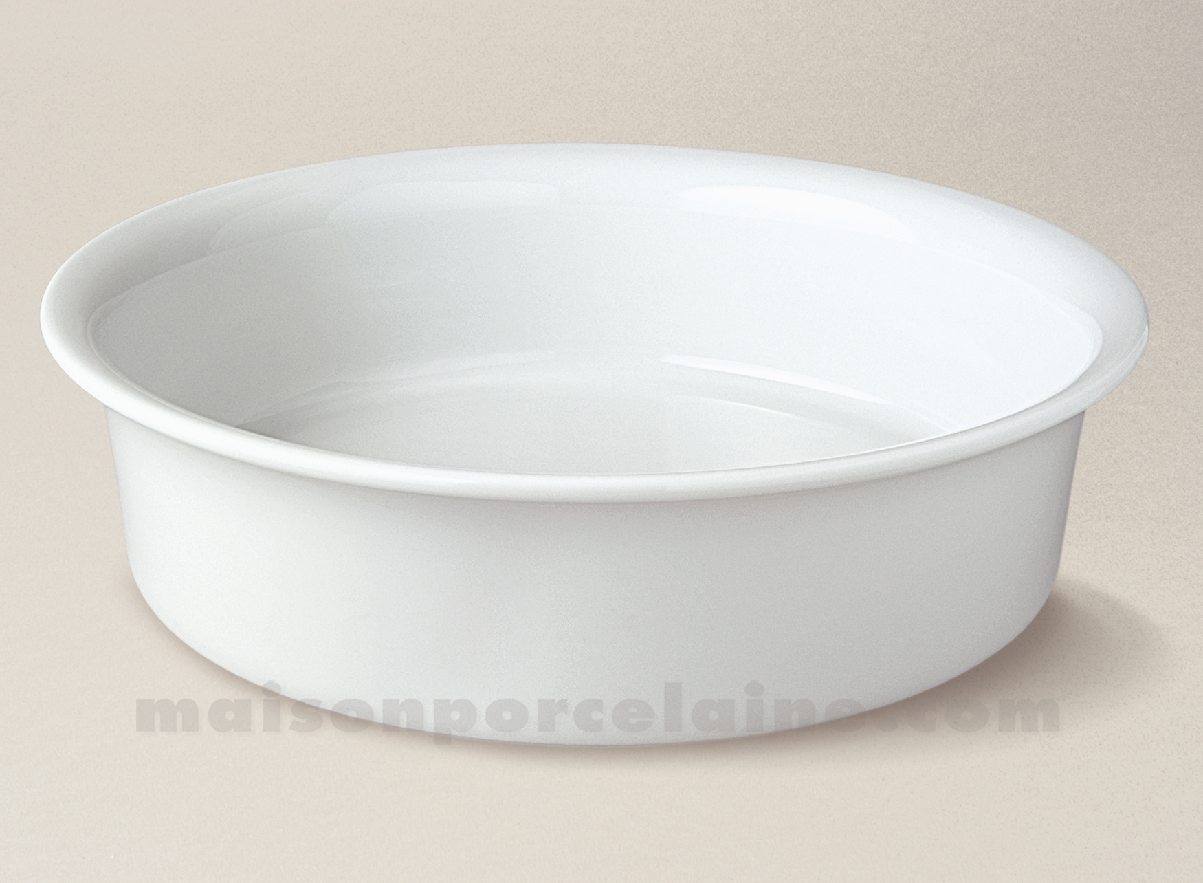 PLAT A FOUR ROND GRATIN STOCKHOLM PORCELAINE BLANCHE N°6 27X7 2.5L - Maison  de la Porcelaine