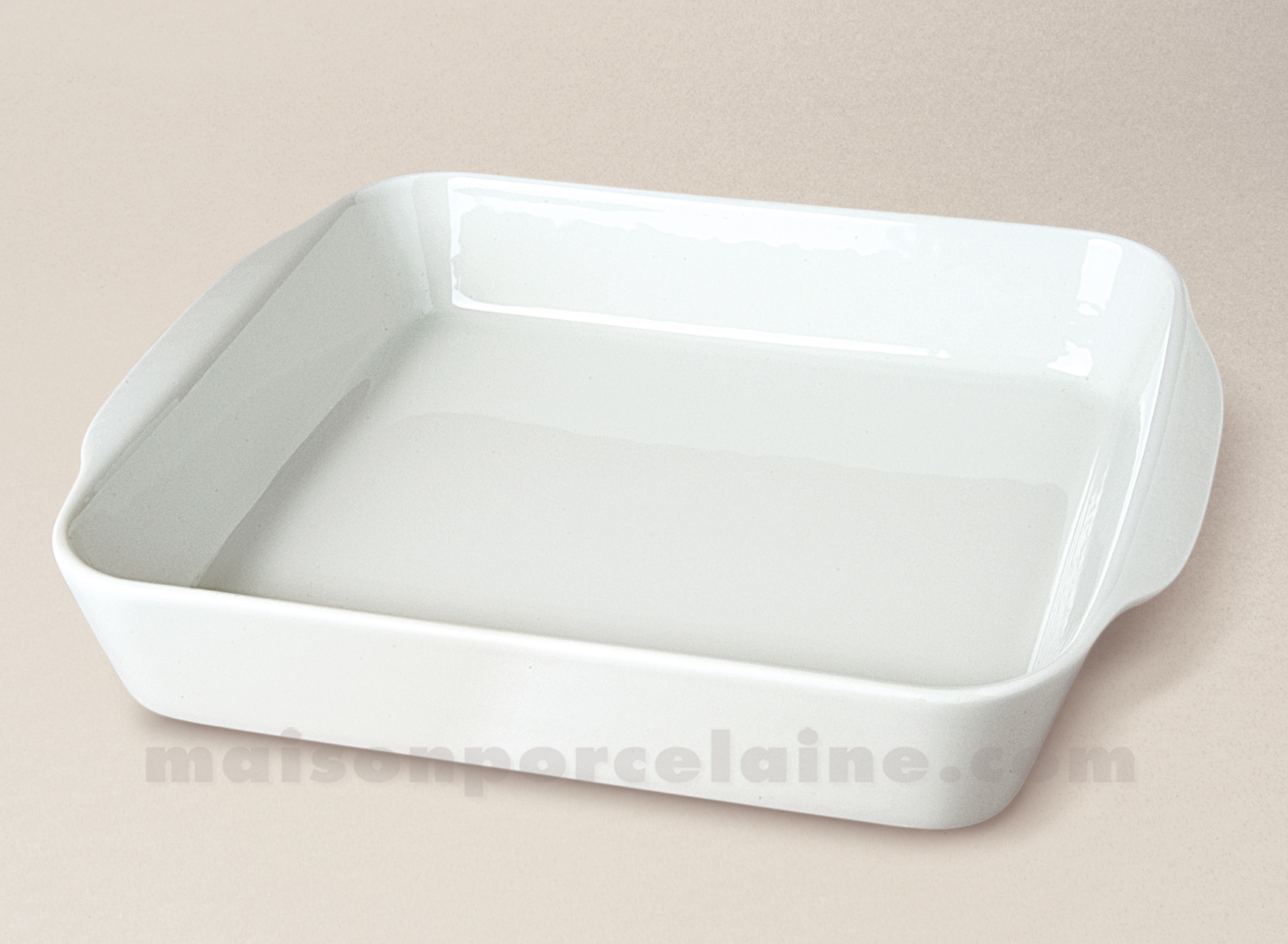 PLAT A FOUR ROTIR CARRE PORCELAINE BLANCHE 32X27 - Maison de la Porcelaine