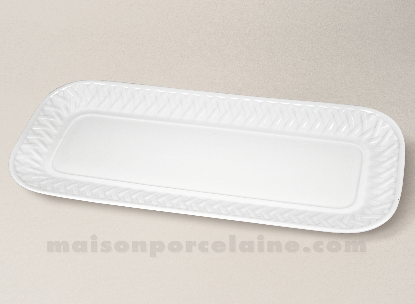 Plat à cake rectangulaire, porcelaine, atola La Redoute Interieurs blanc