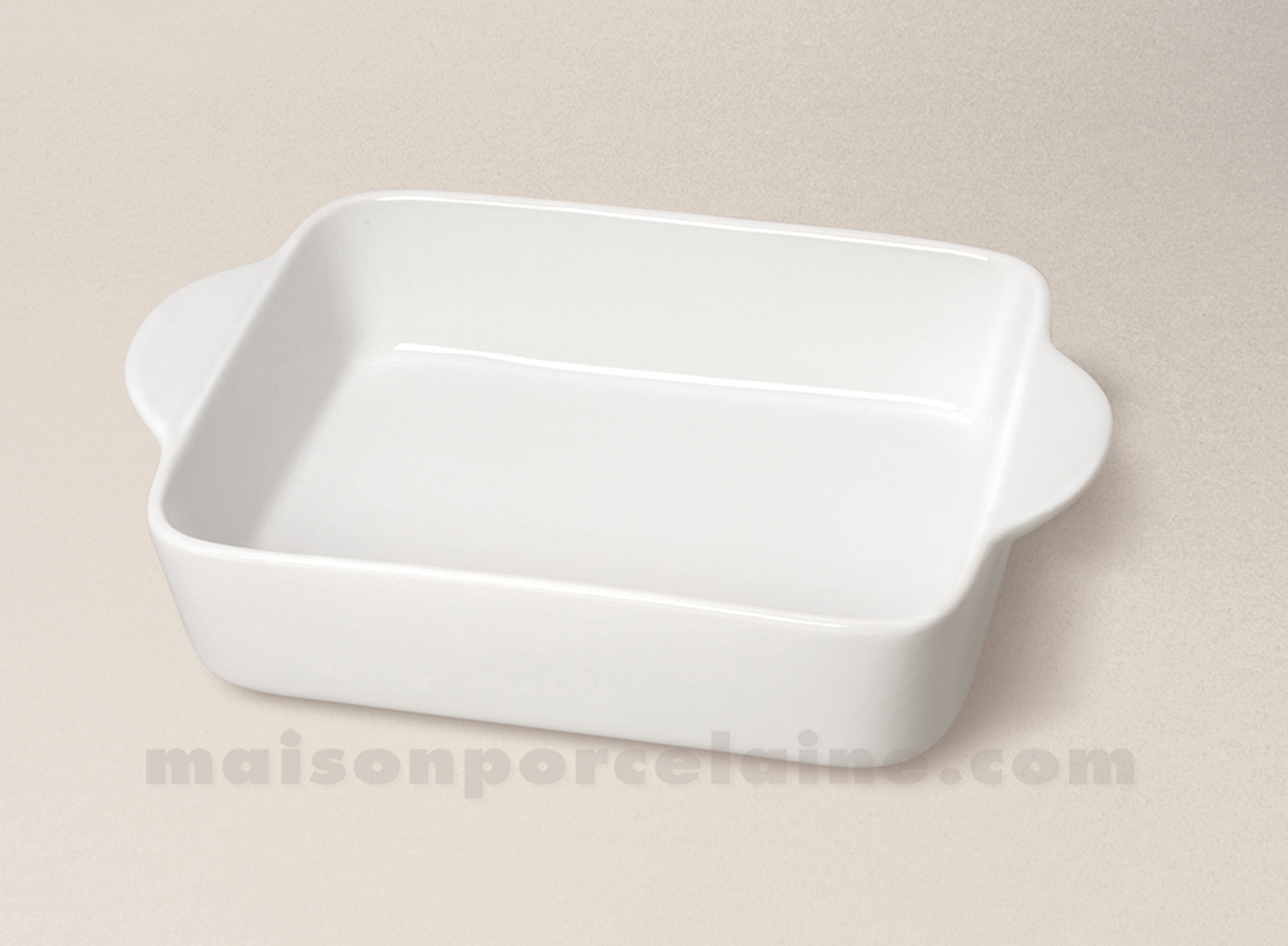 PLAT LASAGNES OREILLES PORCELAINE BLANCHE 22X14 - Maison de la