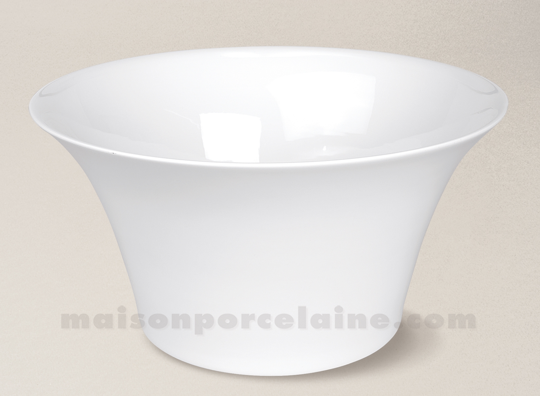 BOL PIED COTES PORCELAINE BLANCHE SOLOGNE D13 40CL - Maison de la Porcelaine