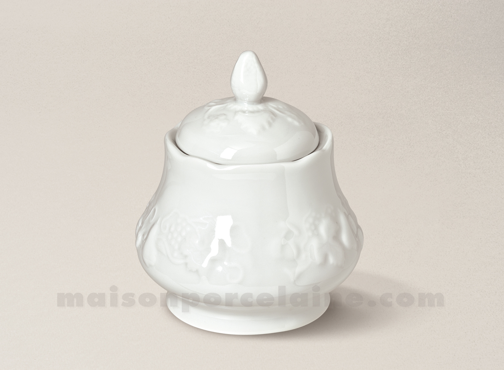 Sucrier Savoie En Porcelaine Blanche - Élégant Et Compatible Lave-vaisselle