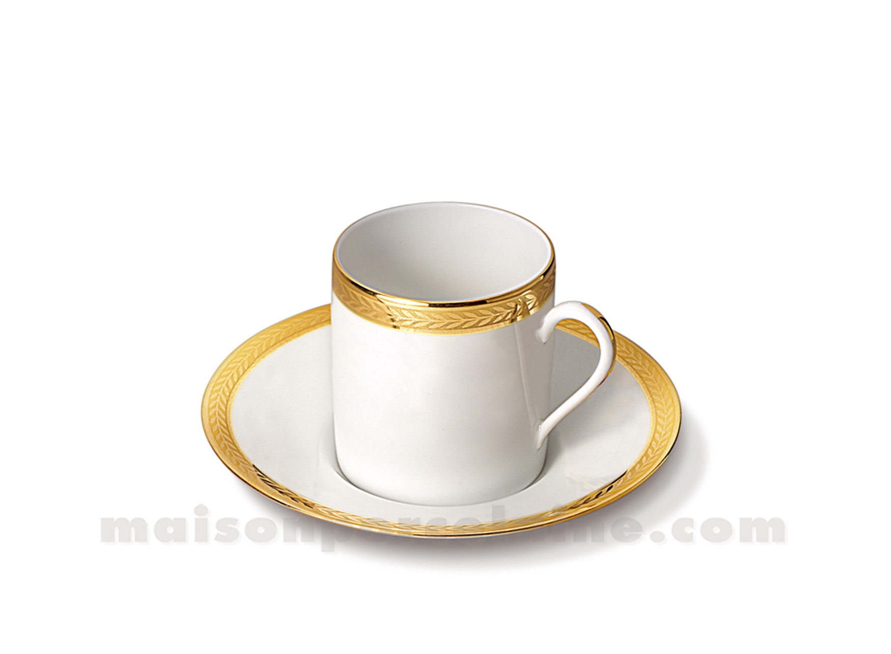 Tasse à café 100 ml avec soucoupe 13 cm Ruban Impérial en porcelaine.