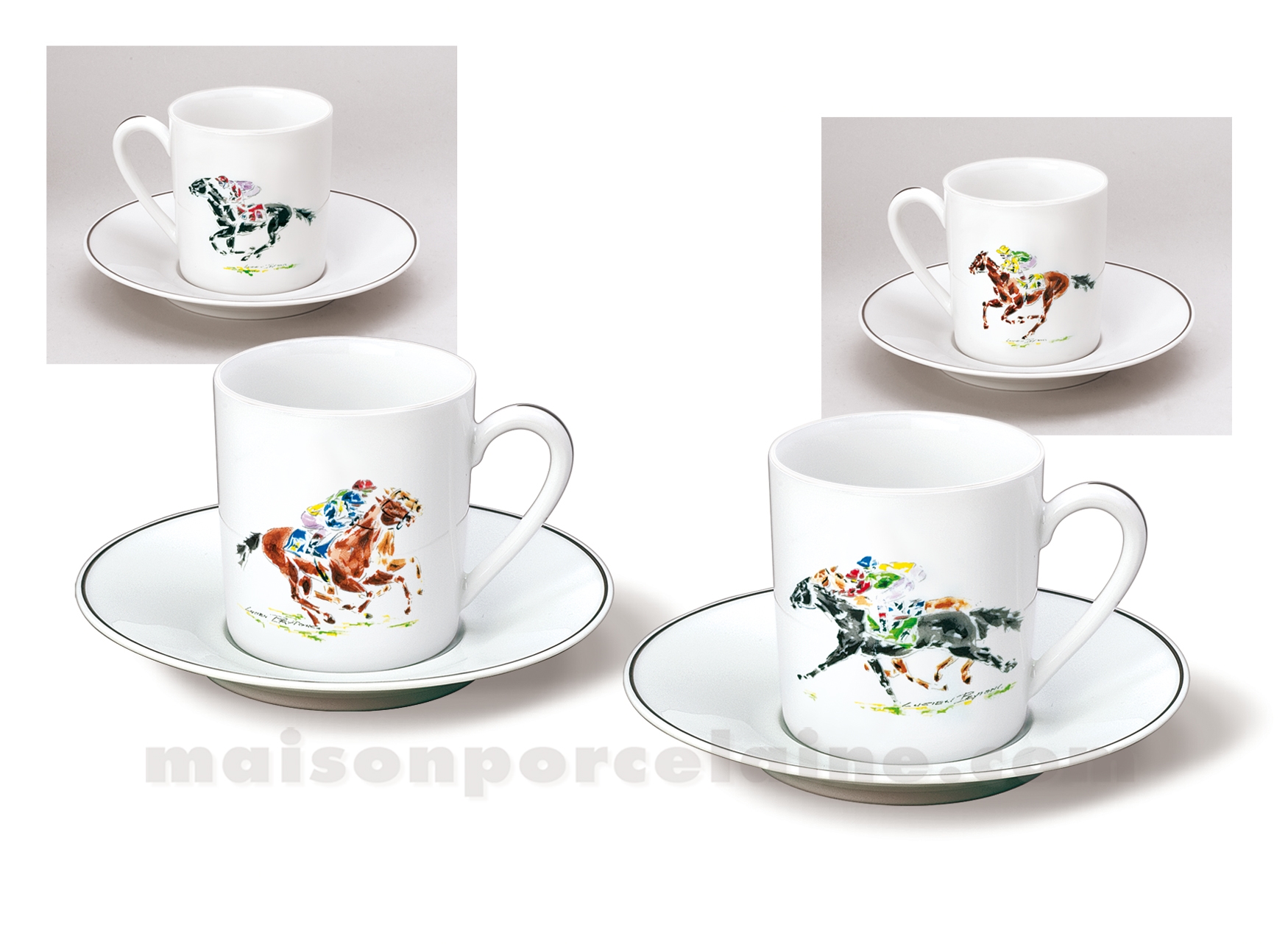 TASSE CAFE+SOUCOUPE PORCELAINE BLANCHE LIMOGES EMPIRE 10CL