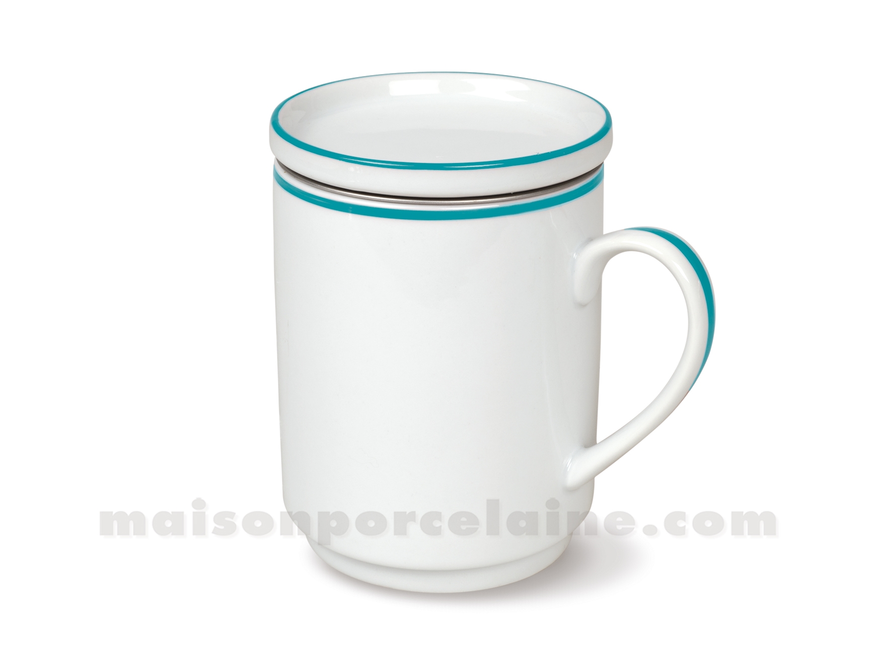 TASSE TISANE EMPILABLE + FILTRE METAL 30CL - Maison de la Porcelaine