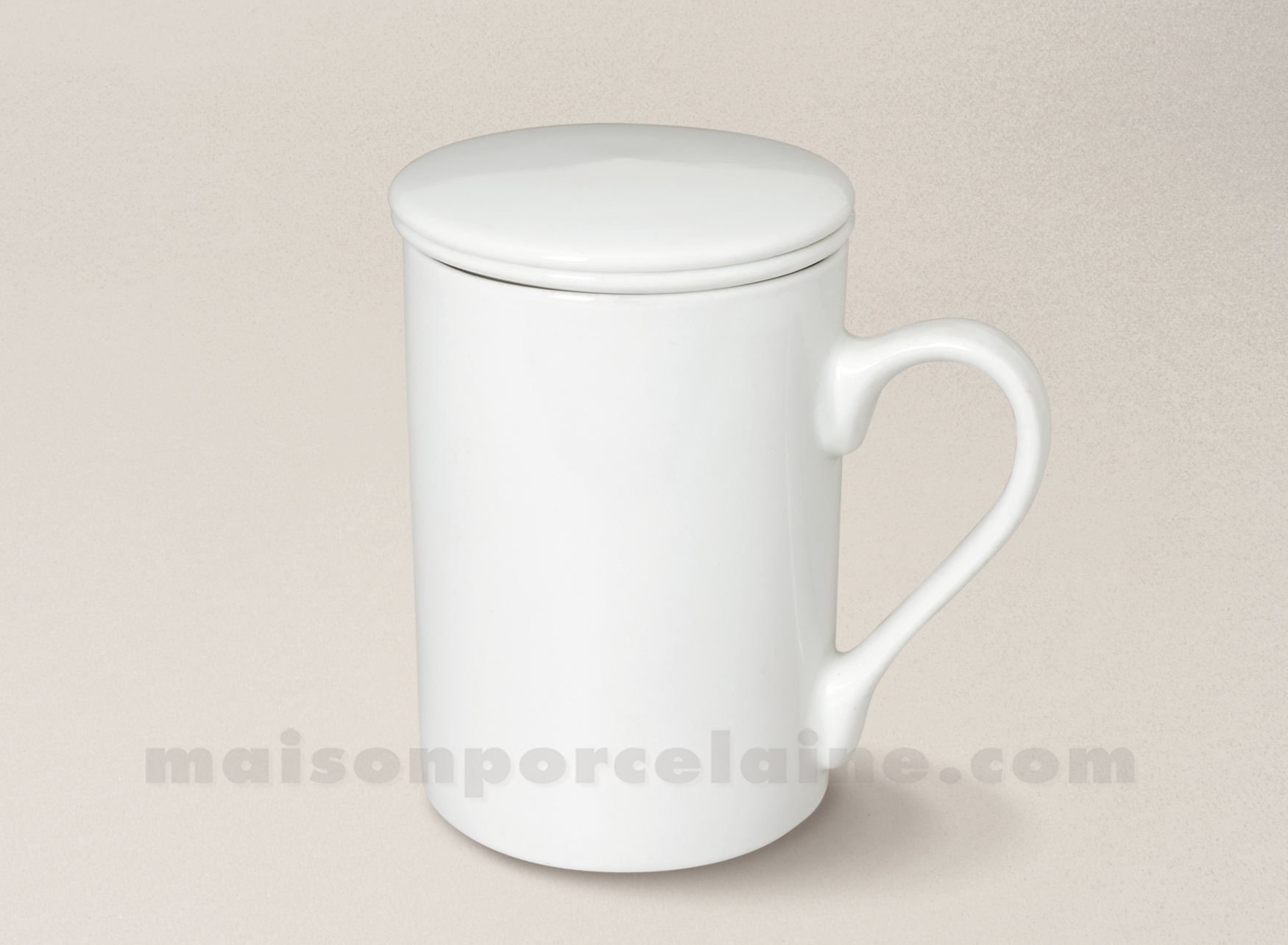 Tasse à Thé En Porcelaine De Jingdezhen Avec Filtre Intégré, Couvercle Et Soucoupe – Capacité 350 Ml