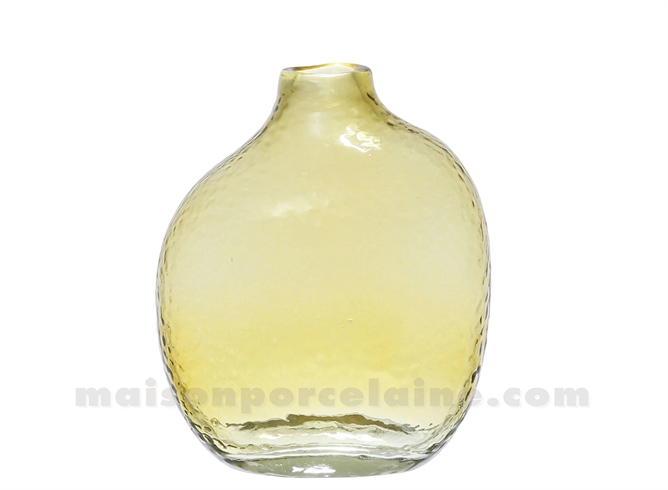 AMORE - VASE VERRE JAUNE 12X8H14