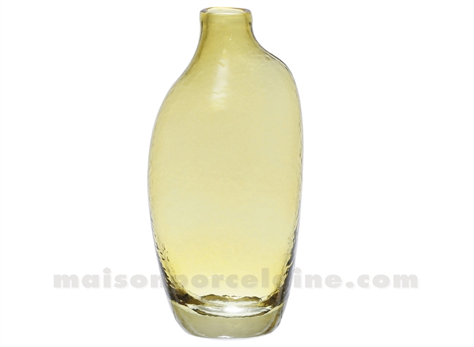 AMORE - VASE VERRE JAUNE 9.5X7XH20CM