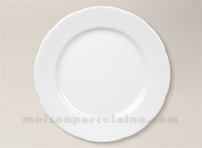 ASSIETTE AILE FESTONNEE PLATE PORCELAINE BLANCHE BERRY 26,5CM