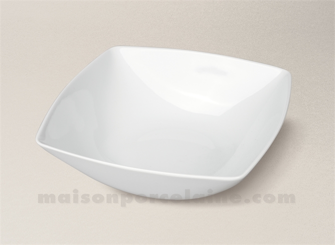 ASSIETTE CALOTTE CARREE PORCELAINE BLANCHE NARA 17X17CM H5.5CM