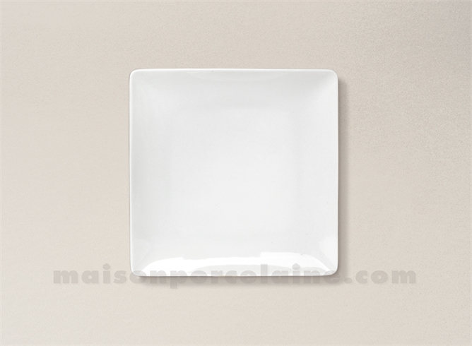 ASSIETTE CARREE PAIN PORCELAINE BLANCHE COLORADO 15X15CM