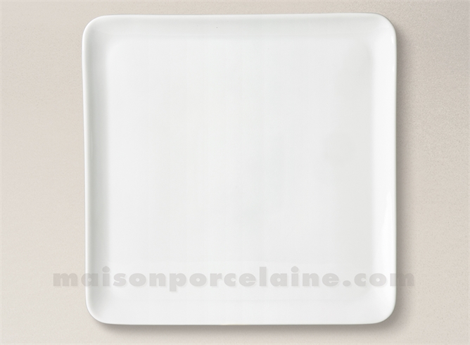 ASSIETTE CARREE PORCELAINE BLANCHE YAKA 25.5X25.5CM