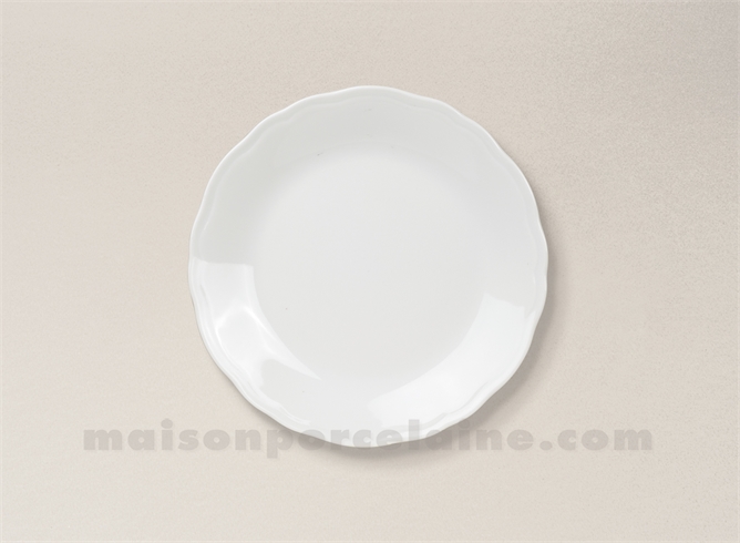 ASSIETTE COKTAIL PORCELAINE BLANCHE COLBERT FABRIQUE EN FRANCE14,5CM