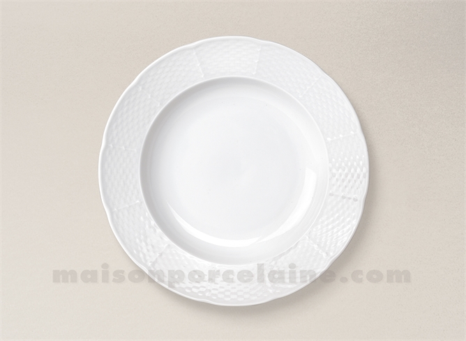 ASSIETTE CREUSE AILE PORCELAINE BLANCHE NATACHA PM D21