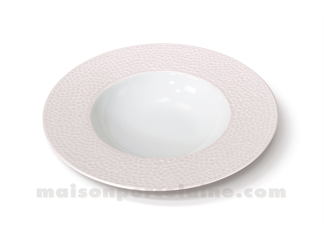 ASSIETTE CREUSE AILE REVES D'OPALINE D23.5 - NOISETTE