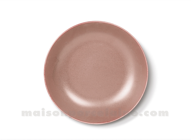 ASSIETTE CREUSE CALOTTTE PORCELAINE OKRA TERRACOTA  20X4.2CM