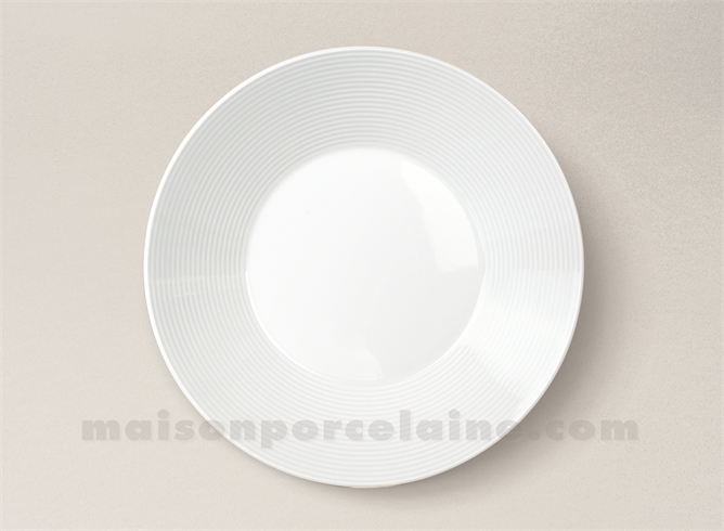 ASSIETTE CREUSE GOURMET PORCELAINE BLANCHE ZEBRA D22