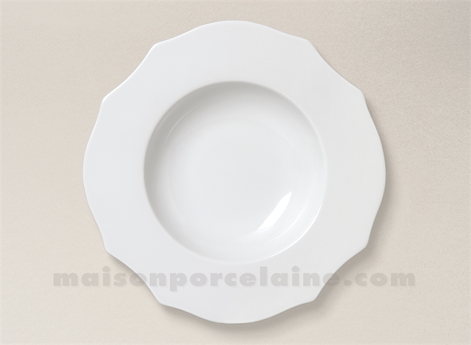 ASSIETTE CREUSE PORCELAINE BLANCHE SISSI D23