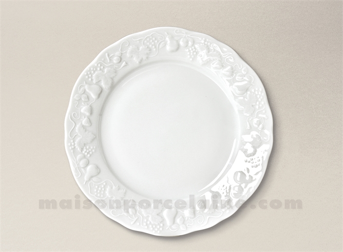 ASSIETTE DESSERT CALIFORNIA LIMOGES PORCELAINE BLANCHE D22