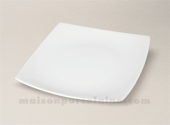 ASSIETTE DESSERT CARREE PORCELAINE BLANCHE NARA 20X20CM