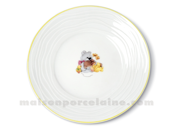 ASSIETTE DESSERT LIMOGES ONDE GRAVEE D22