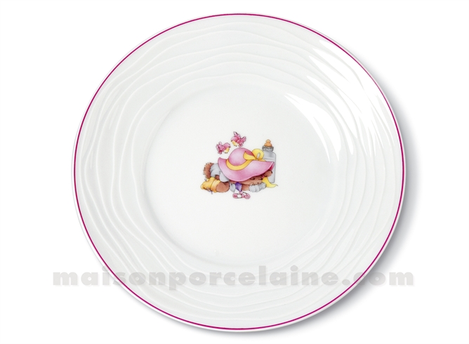 ASSIETTE DESSERT LIMOGES ONDE GRAVEE D22