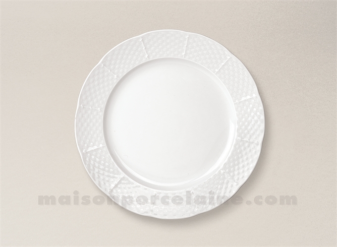 ASSIETTE DESSERT PORCELAINE BLANCHE NATACHA D21