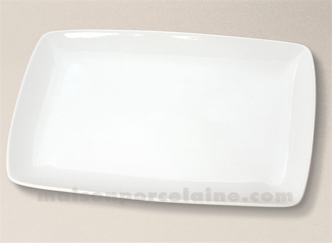 ASSIETTE ENTRECOTE PORCELAINE BLANCHE 32.5X22.5