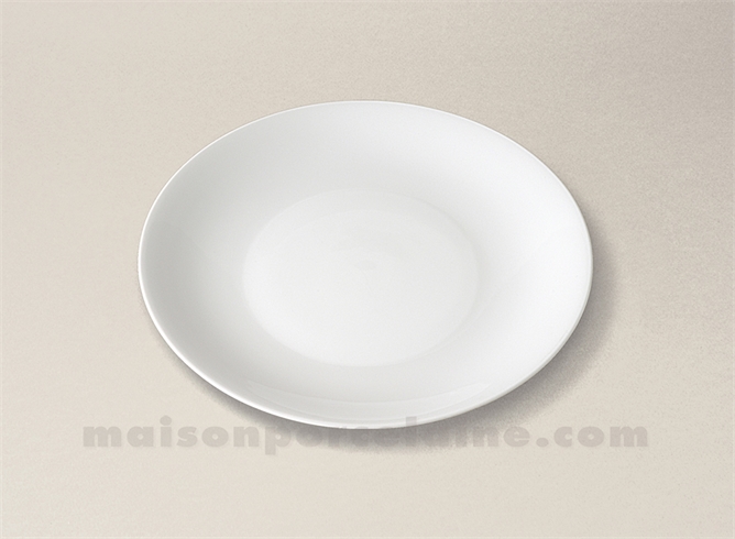 ASSIETTE GÂTEAU PORCELAINE BLANCHE HAUSSMANN FABRIQUEE EN FRANCE D19CM