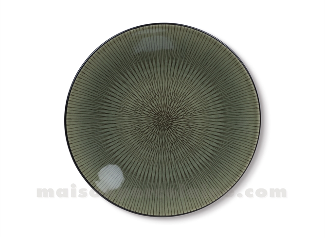 ASSIETTE GRES DESSERT MEDARD DE NOBLAT HYPNOSE KAKI 20,5CM