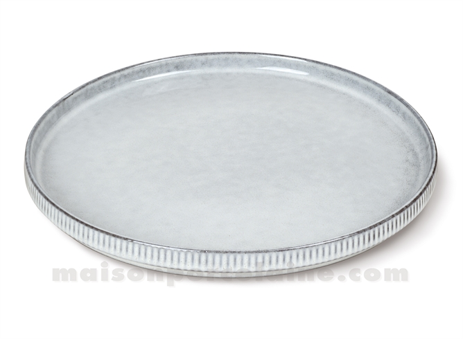 ASSIETTE GRES PLATE MEDARD DE NOBLAT AGORA GRIS 25CM