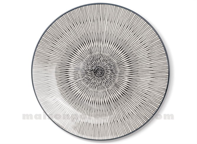 ASSIETTE GRES PLATE MEDARD DE NOBLAT HYPNOSE GREGE 27CM